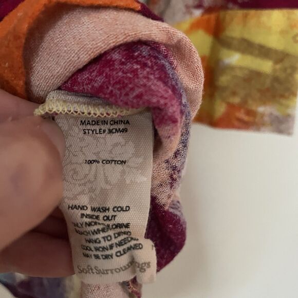 Soft Surroundings Painter's Palette Artsy Gauze Button Down Shirt MP Cinched - Picture 8 of 10